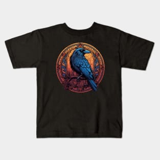 Raven's Embrace: Medieval Mystique Kids T-Shirt